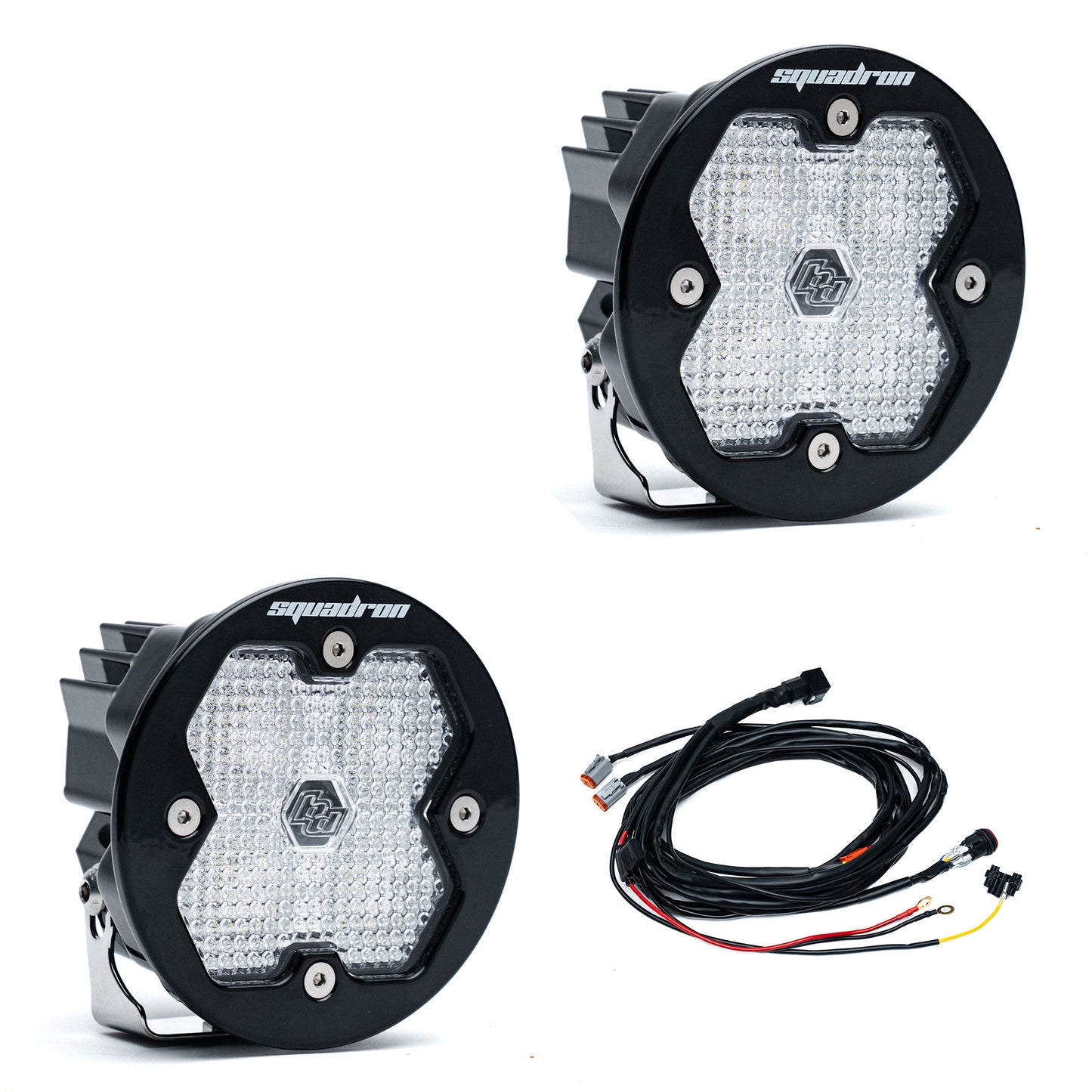 BAJA DESIGNS SQUADRON-R 2.0 Sport Black Led Auxiliary Light Pod Pair- Universal