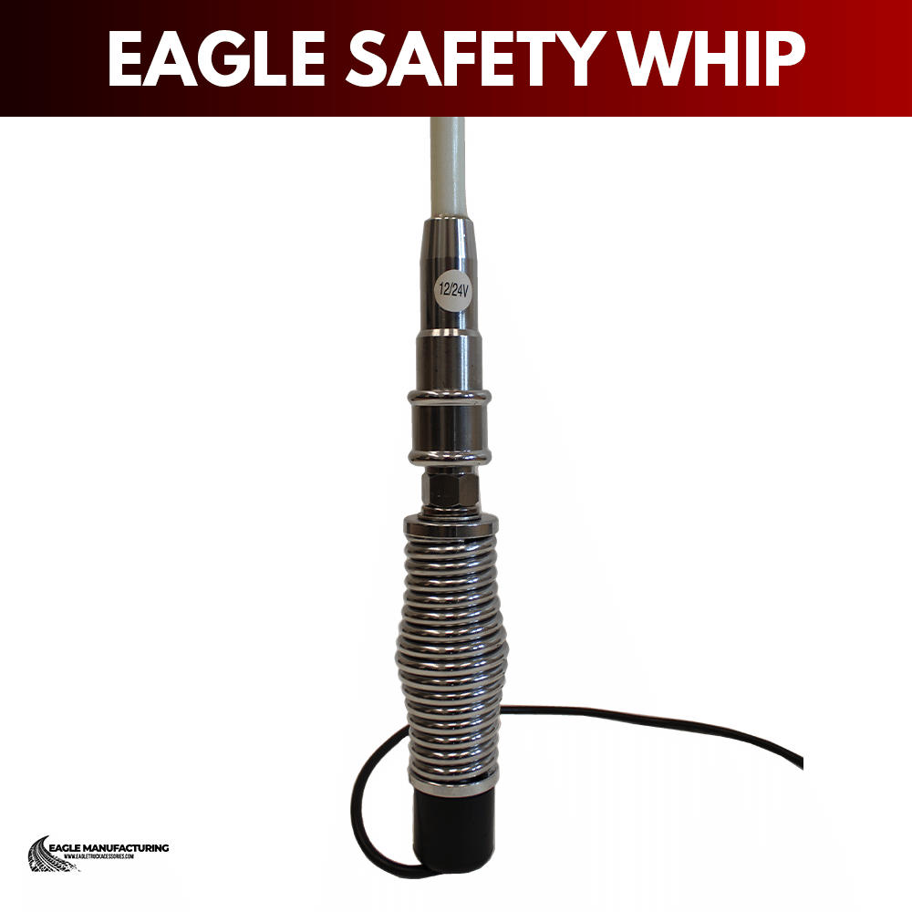 5 ft Safety Whip – White Fiberglass (Quick-Disconnect / Amber LED)