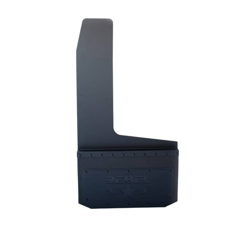 REBEL LONG JOHN KICKBACK DUALLY BLACK MUD FLAPS (PAIR)