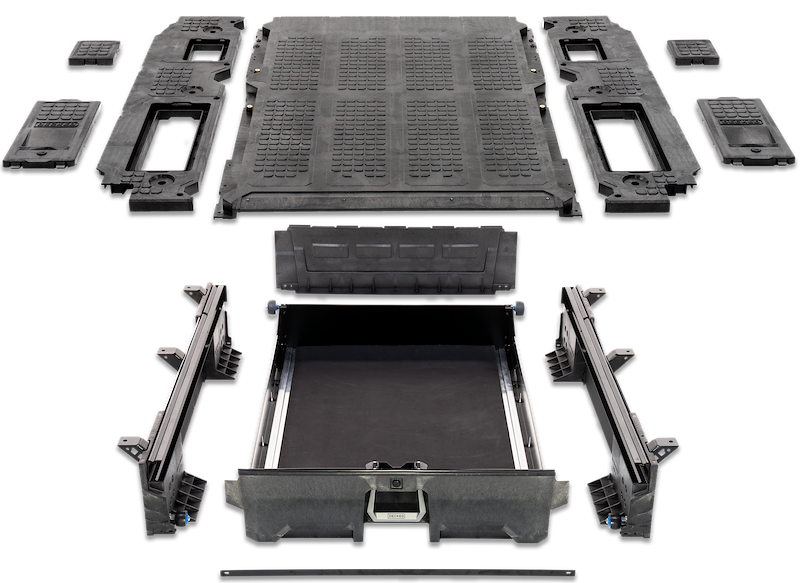 DECKED TRUCK BED STORAGE SYSTEM + ACCESSORY PACK - 2024+ TACOMA 5' BED WITH POWER ACCESSORY BED