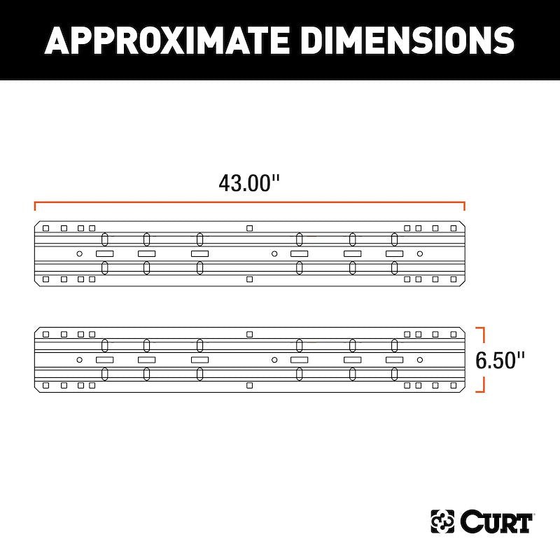CURT #16204 UNIVERSAL 5TH WHEEL MOUNTING RAILS