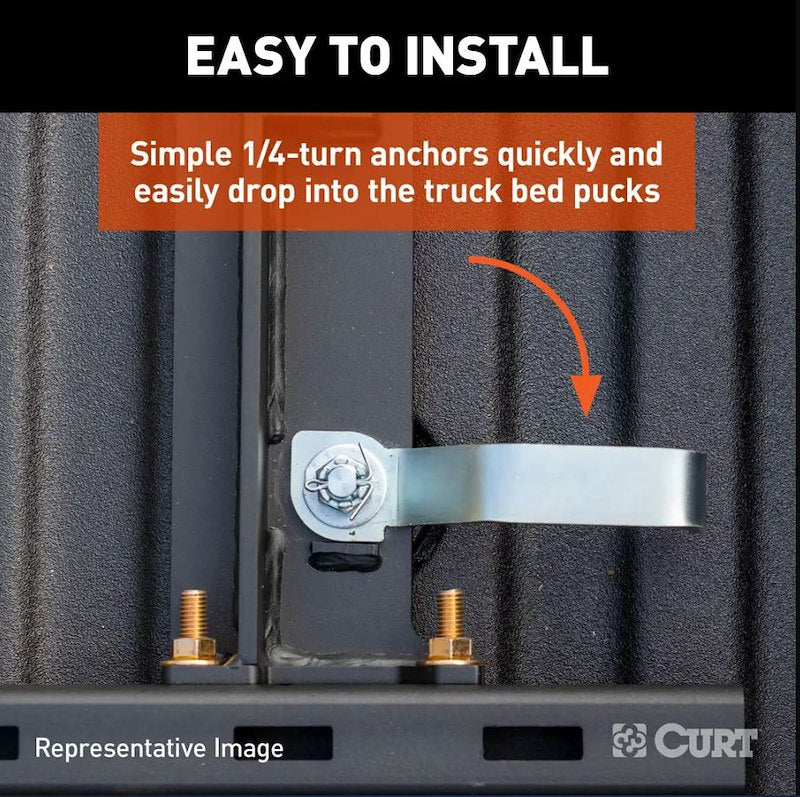 CURT 16050 OEM PUCK SYSTEM 5TH WHEEL RAILS ; 16-19 GM HD WITH 5TH WHEEL PREP PACKAGE