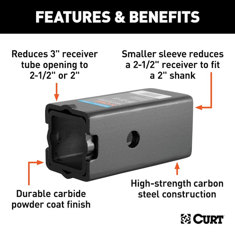 CURT #45408 - REDUCER SLEEVE SET (3" TO 2-1/2" TO 2" SHANKS, 2 PIECES)