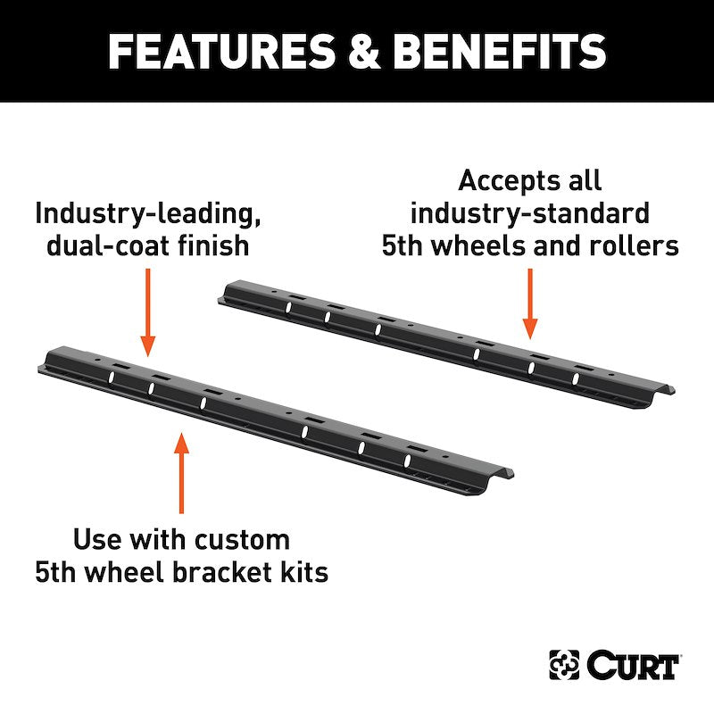 CURT UNIVERSAL 5TH WHEEL RAIL KIT; BOLT PACK AND L BRACKETS INCLUDED