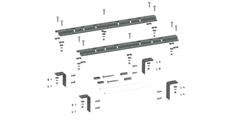 B&W UNIVERSAL 5TH WHEEL RAIL KIT; BOLT PACK AND L BRACKETS INCLUDED