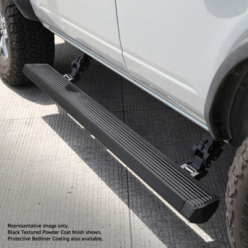 Go Rhino E1 Electric Running Board Kit - 2 Brackets/Side - 07-18 Jeep Wrangler - Protective Bedliner