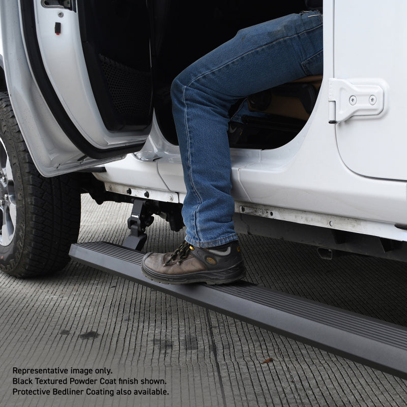 Go Rhino E1 Electric Running Board Kit - 2 Brackets/Side - 18-24 Jeep Wrangler (4dr) - Powder Coat