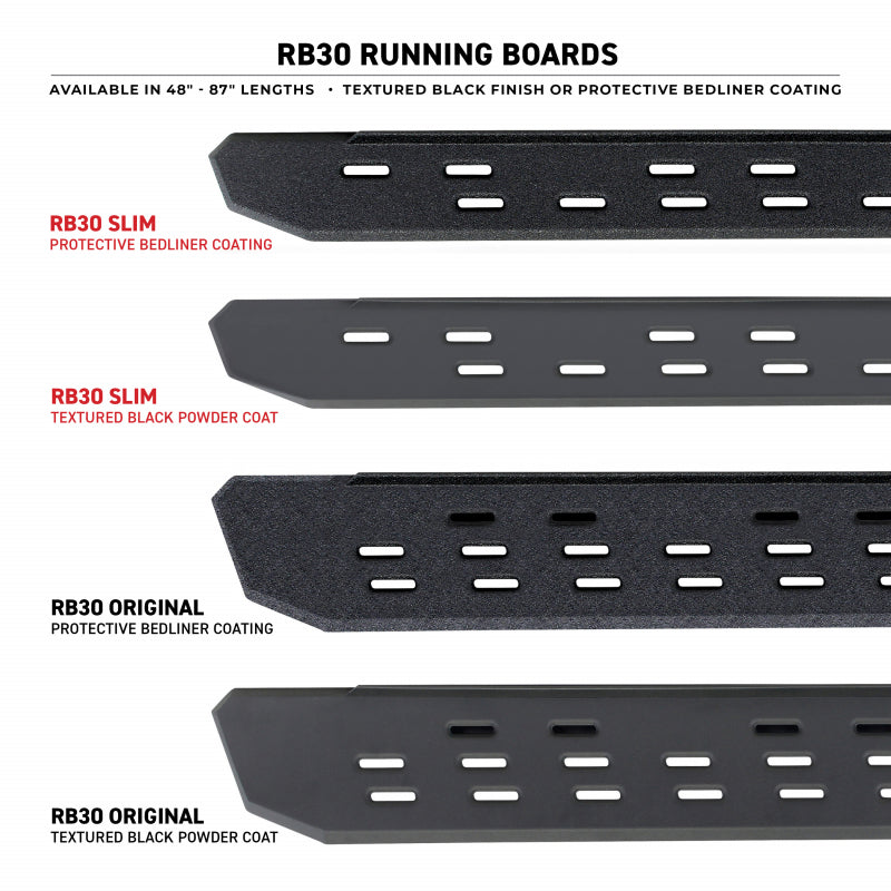 Go Rhino RB30 Running Boards w/Mounting Bracket Kit 14-19 Chevy/GMC 1500 15-19 Chevy/GMC 2500/3500 -Textured/Bedliner