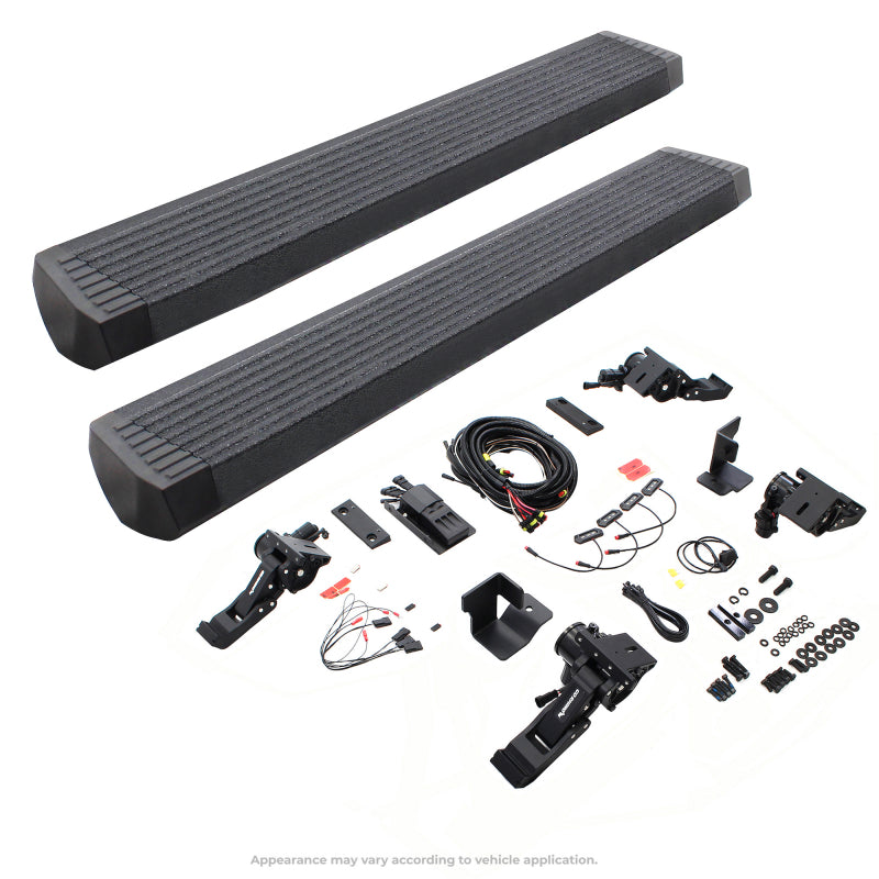 Go Rhino E1 Electric Running Board Kit - 2 Brackets/Side - 07-18 Jeep Wrangler - Protective Bedliner