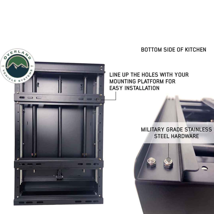 CAMP CARGO BOX KITCHEN WITH SLIDE OUT SINK, COOKING SHELF & WORK STATION