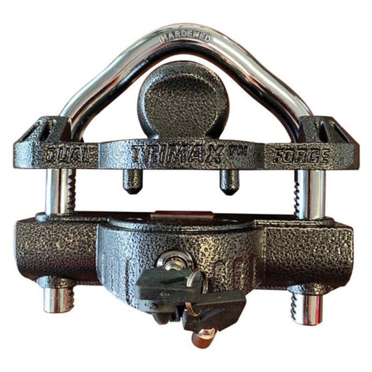Trimax UMAX50D Deluxe Universal Dual Purpose Trailer Coupler Lock with an Integrated U-Lock Feature