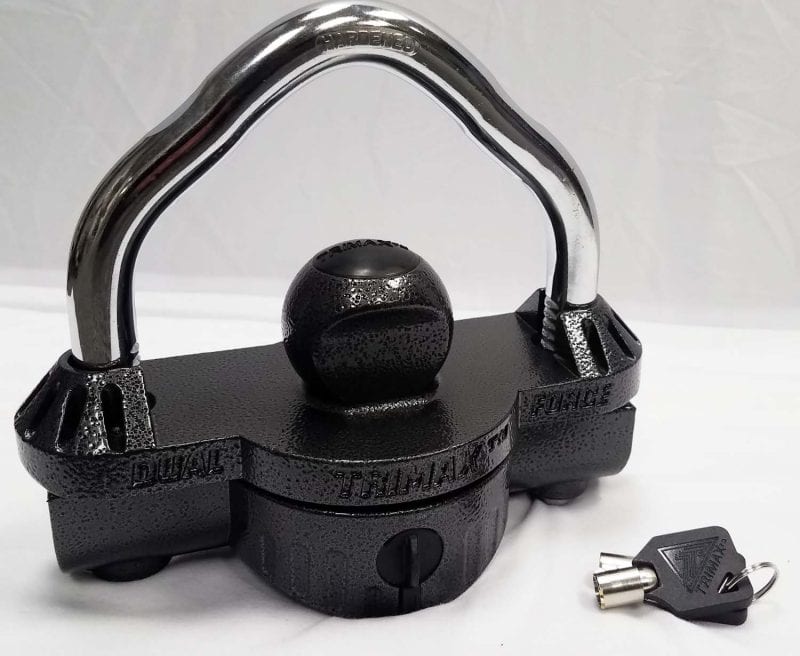 Trimax UMAX50D Deluxe Universal Dual Purpose Trailer Coupler Lock with an Integrated U-Lock Feature