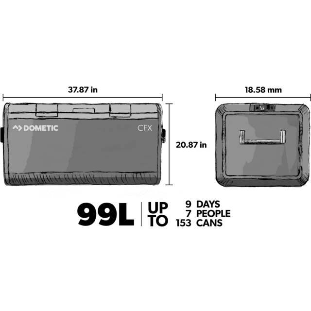 CFX3 100 PORTABLE REFRIGERATOR OR FREEZER, POWERED BY AC/DC or SOLAR