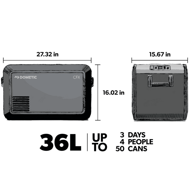 CFX3 35 PORTABLE REFRIGERATOR & FREEZER, POWERED BY AC/DC or SOLAR