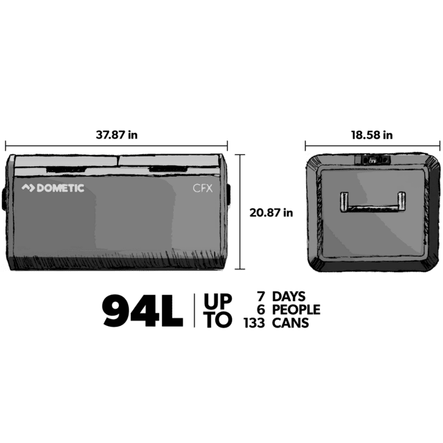 CFX3 95DZ DUAL ZONE PORTABLE REFRIGERATOR & FREEZER, POWERED BY AC/DC or SOLAR