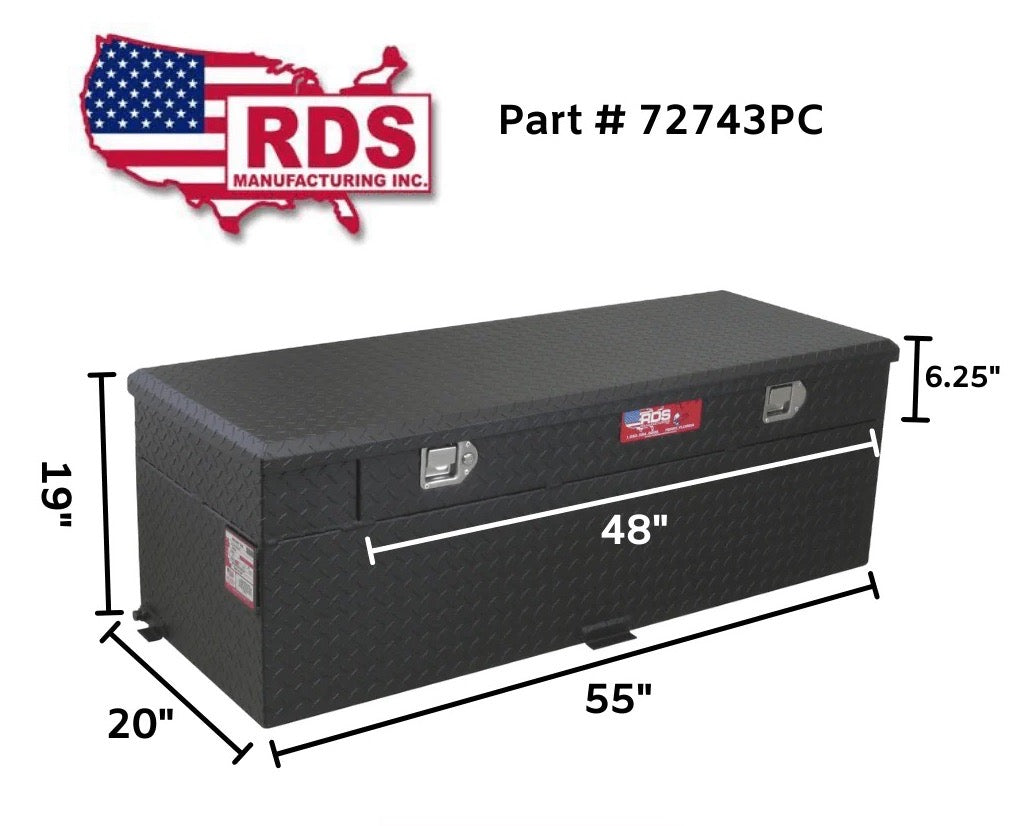 RDS #72743PC - 60 GAL. TRANSFER TANK/TOOLBOX COMBO -ALUMINUM - BLACK - POWDER COAT