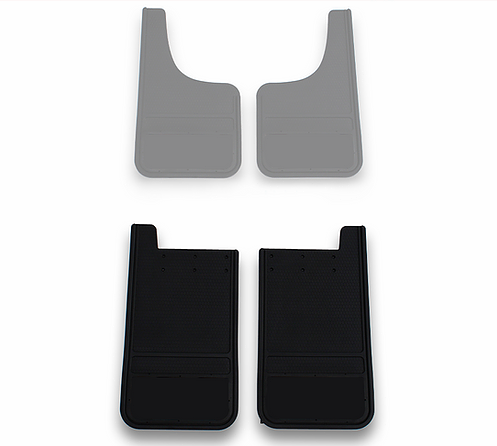 12" x 22" ALL BLACK RUBBER MUD FLAPS - PAIR - REAR