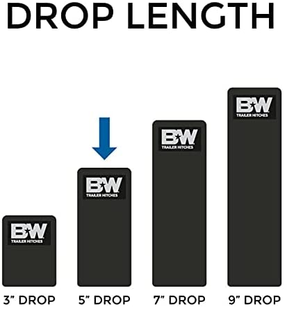 B&W #TS10037B TOW & STOW - FITS 2'' RECEIVER - 5'' DROP - 10,000 POUND RATING