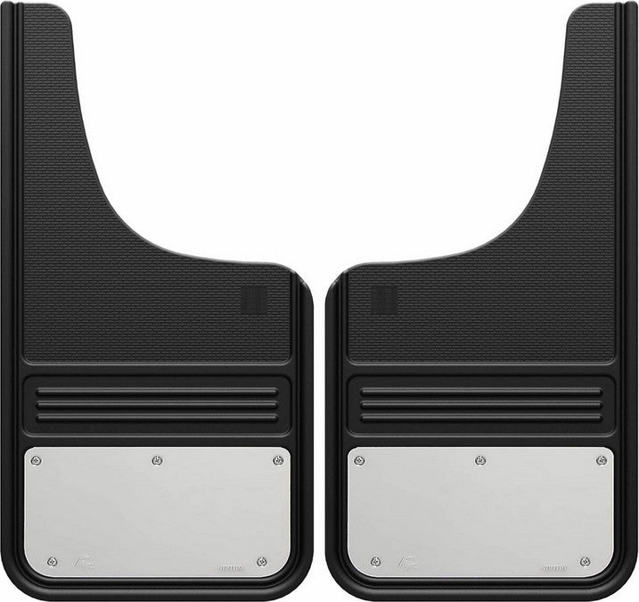12" x 23" RUBBER & STAINLESS STEEL MUD FLAP - FRONT - PAIR