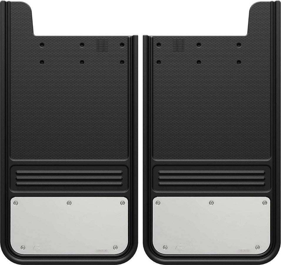 12" X 23" RUBBER & STAINLESS STEEL MUD FLAPS - REAR - PAIR