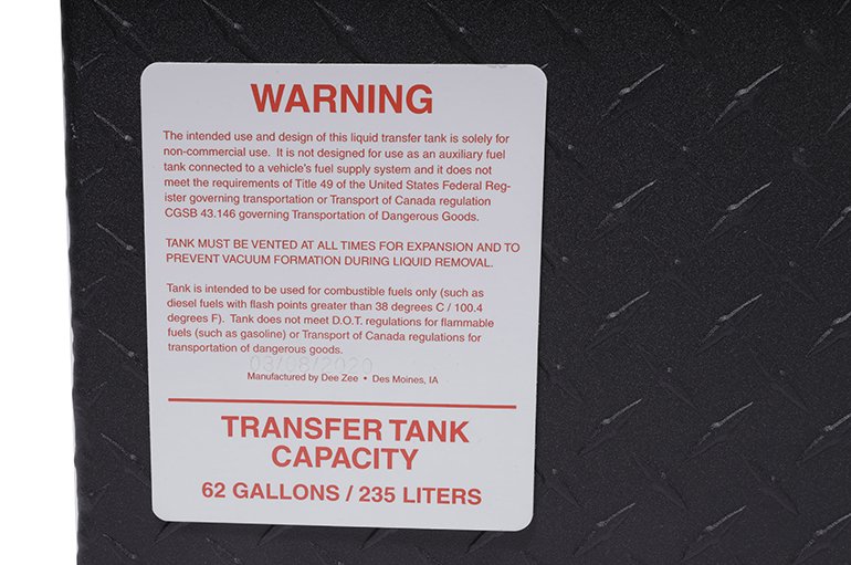 DEEZEE #DZ92847TB - 62 GAL TRANSFER TANK/TOOLBOX COMBO W/ BUILT IN 15GPM GPI PUMP - ALUMINUM - BLACK POWDER COAT