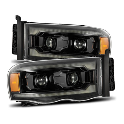02-05 Dodge Ram LUXX-Series LED Projector Headlights Alpha-Black - view 1