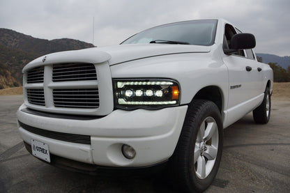 02-05 Dodge Ram NOVA-Series LED Projector Headlights Alpha-Black - view 2