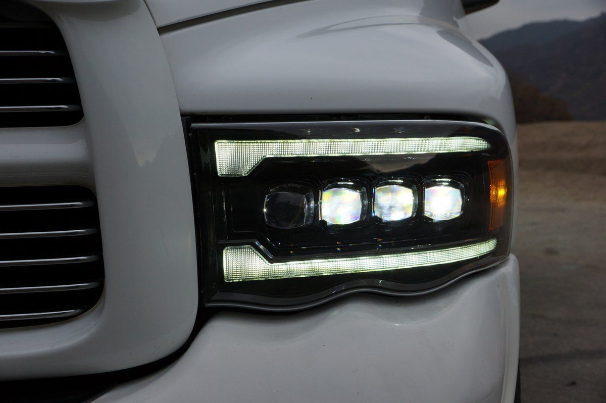 02-05 Dodge Ram NOVA-Series LED Projector Headlights Black - view 7