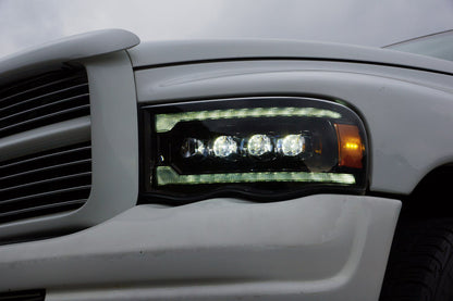 02-05 Dodge Ram NOVA-Series LED Projector Headlights Black - view 6