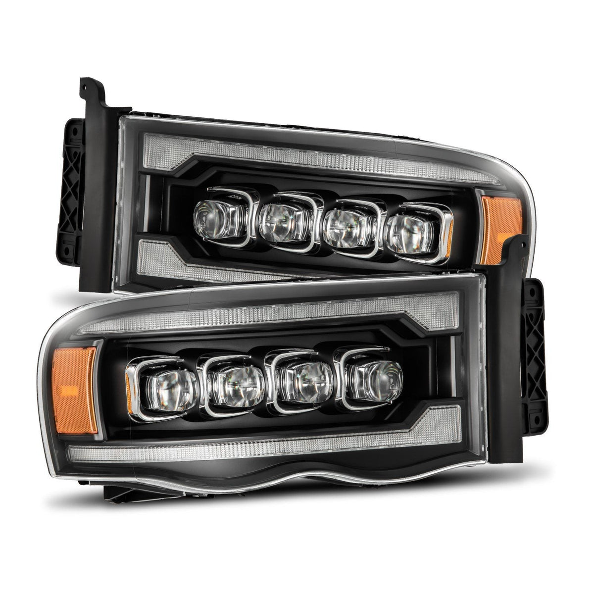 02-05 Dodge Ram NOVA-Series LED Projector Headlights Black - view 1