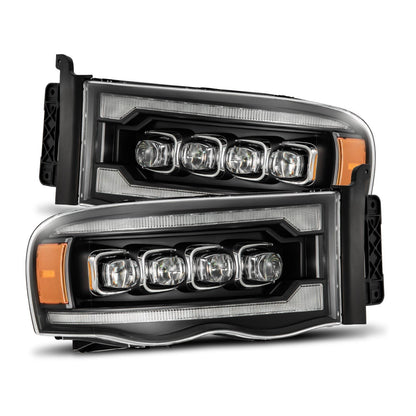 02-05 Dodge Ram NOVA-Series LED Projector Headlights Black - view 1