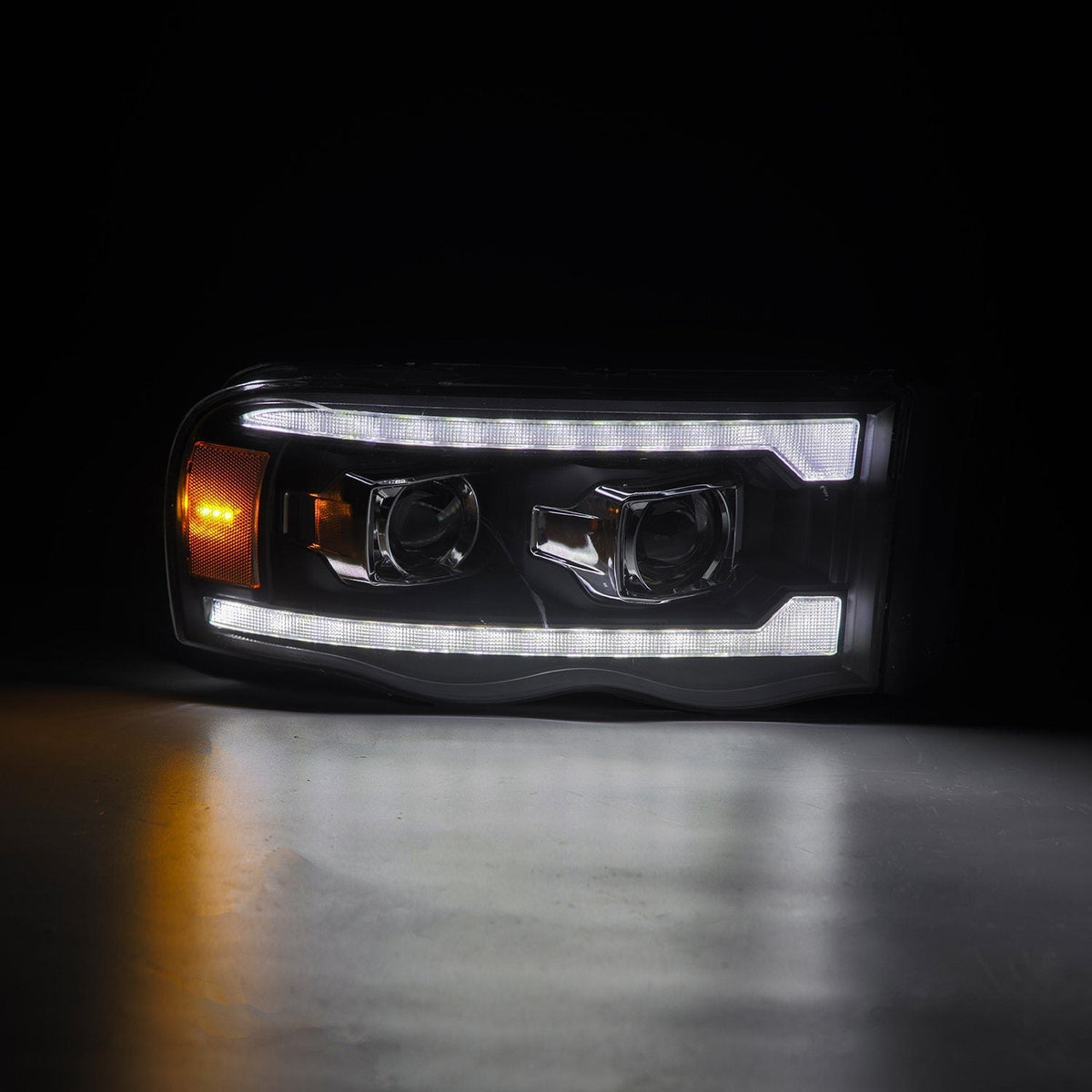 02-05 Dodge Ram PRO-Series Halogen Projector Headlights Black - view 6