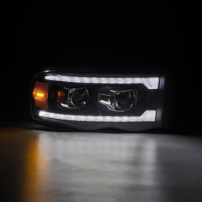 02-05 Dodge Ram PRO-Series Halogen Projector Headlights Black - view 6