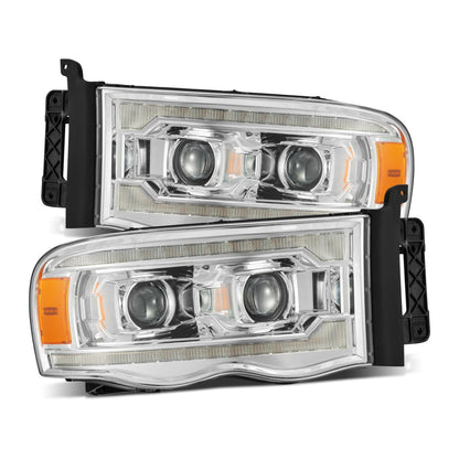 02-05 Dodge Ram PRO-Series Halogen Projector Headlights Chrome - view 1