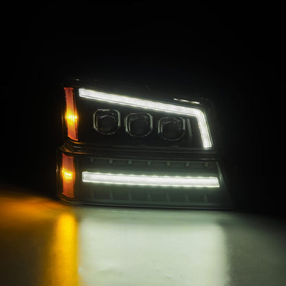 03-06 Chevrolet Silverado/02-06 Avalanche (without body cladding) NOVA-Series LED Projector Headlights Black - view 6