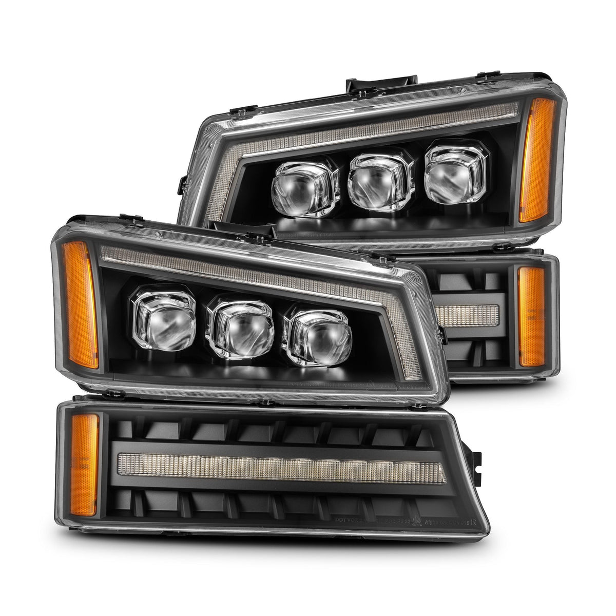 03-06 Chevrolet Silverado/02-06 Avalanche (without body cladding) NOVA-Series LED Projector Headlights Black - view 1