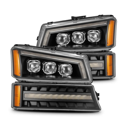 03-06 Chevrolet Silverado/02-06 Avalanche (without body cladding) NOVA-Series LED Projector Headlights Black - view 1