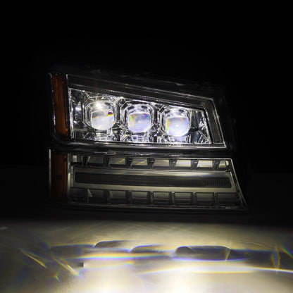 03-06 Chevrolet Silverado/02-06 Avalanche (without body cladding) NOVA-Series LED Projector Headlights Chrome - view 4