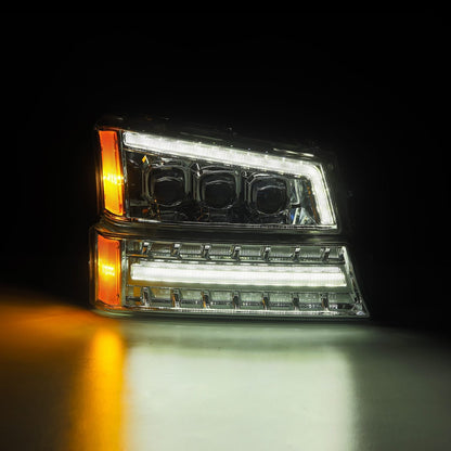 03-06 Chevrolet Silverado/02-06 Avalanche (without body cladding) NOVA-Series LED Projector Headlights Chrome - view 7