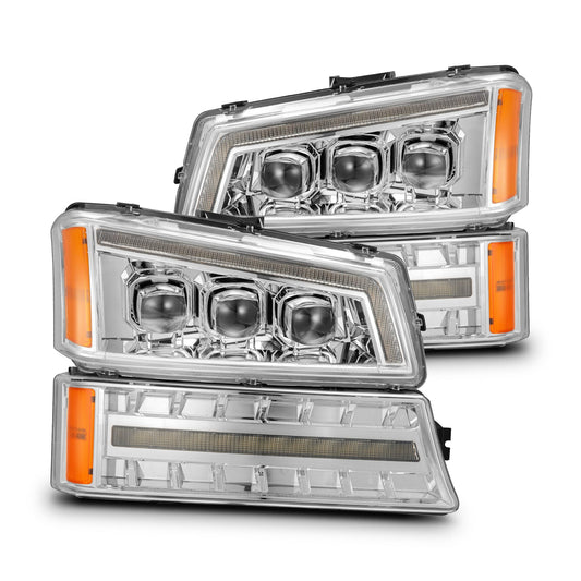 03-06 Chevrolet Silverado/02-06 Avalanche (without body cladding) NOVA-Series LED Projector Headlights Chrome - view 1