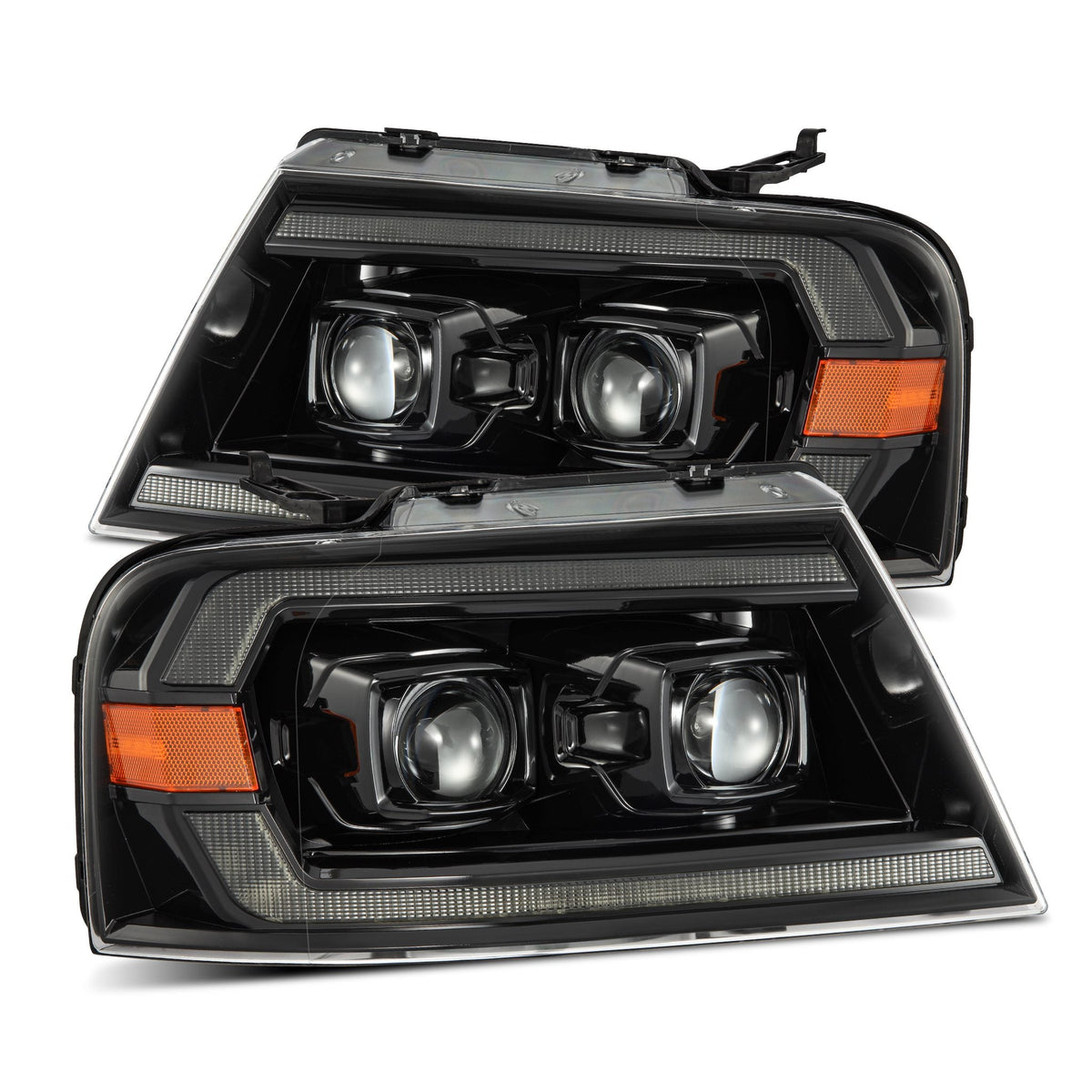 04-08 Ford F150 / 06-08 Lincoln Mark LT LUXX-Series LED Projector Headlights Alpha-Black - view 1