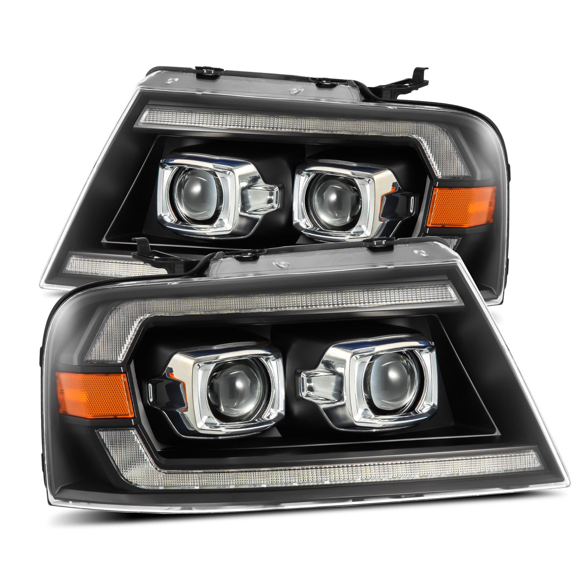 04-08 Ford F150 / 06-08 Lincoln Mark LT LUXX-Series LED Projector Headlights Black - view 1