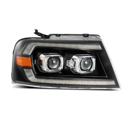 04-08 Ford F150 / 06-08 Lincoln Mark LT LUXX-Series LED Projector Headlights Black - view 2