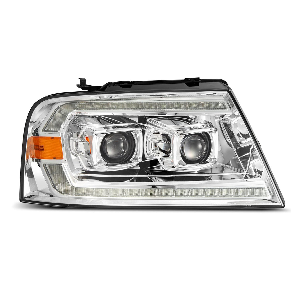 04-08 Ford F150 / 06-08 Lincoln Mark LT LUXX-Series LED Projector Headlights Chrome - view 2