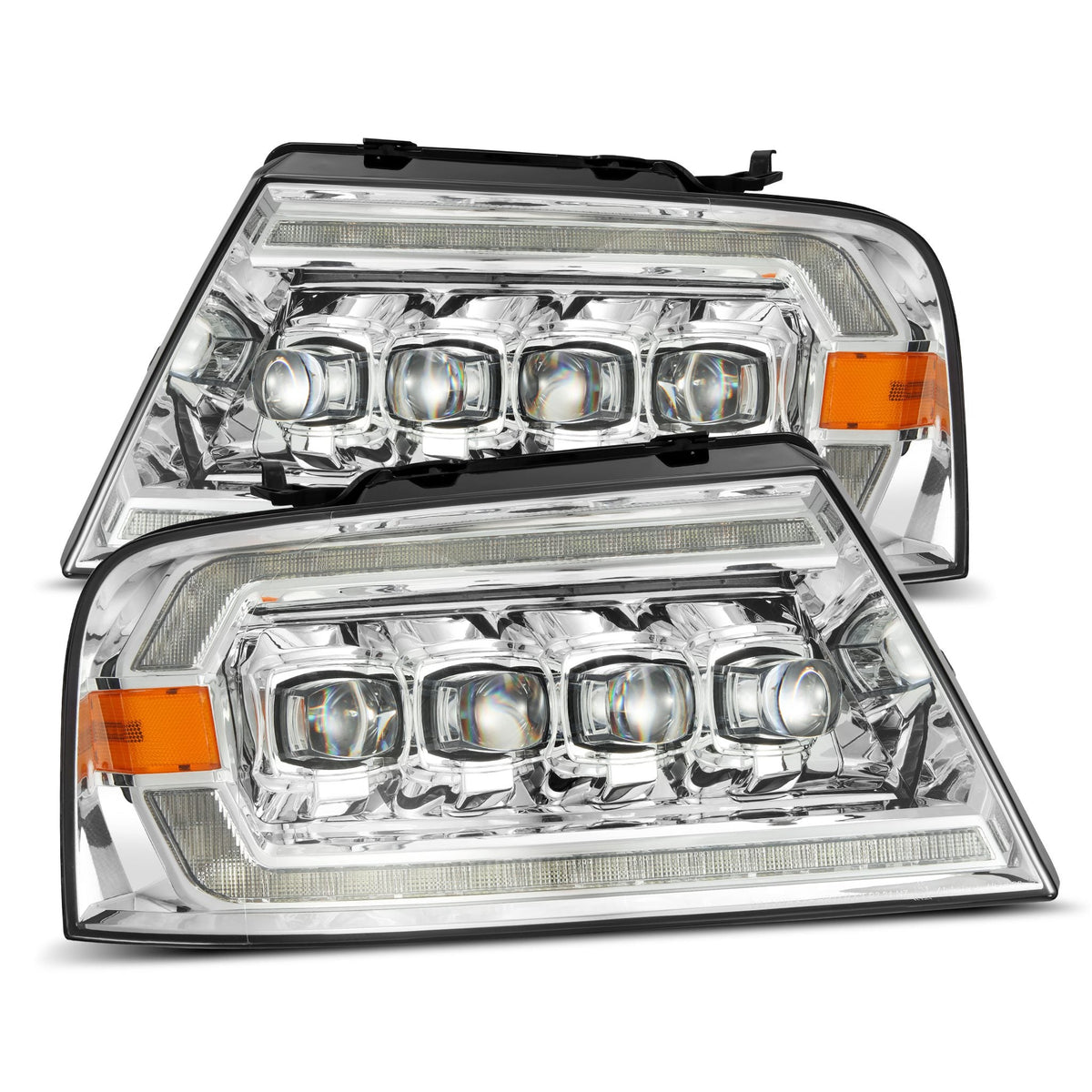 04-08 Ford F150 / 06-08 Lincoln Mark LT NOVA-Series LED Projector Headlights Chrome - view 1