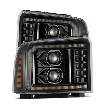 05-07 Ford Super Duty/Excursion LUXX-Series LED Projector Headlights Alpha-Black - view 1