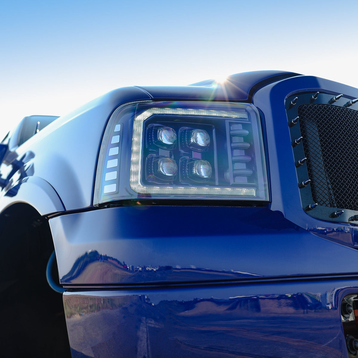 05-07 Ford Super Duty/Excursion NOVA-Series LED Projector Headlights Alpha-Black - view 3