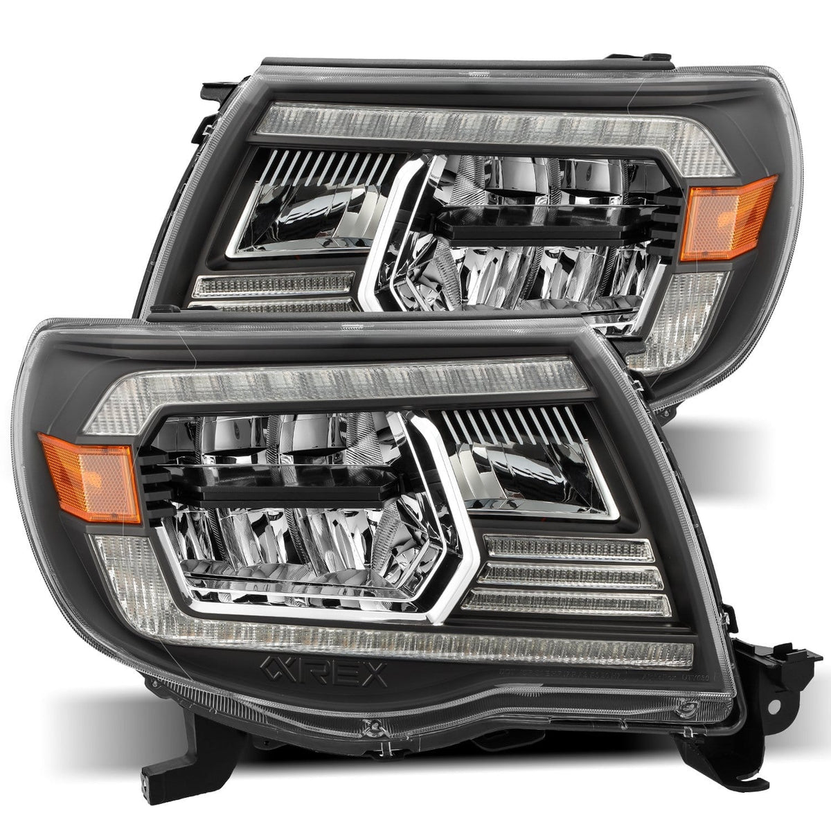 05-11 Toyota Tacoma LUXX-Series LED Crystal Headlights Black - view 1