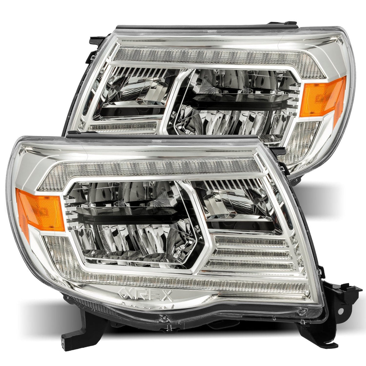 05-11 Toyota Tacoma LUXX-Series LED Crystal Headlights Chrome - view 1