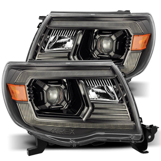 05-11 Toyota Tacoma LUXX-Series LED Projector Headlights Alpha-Black - view 1